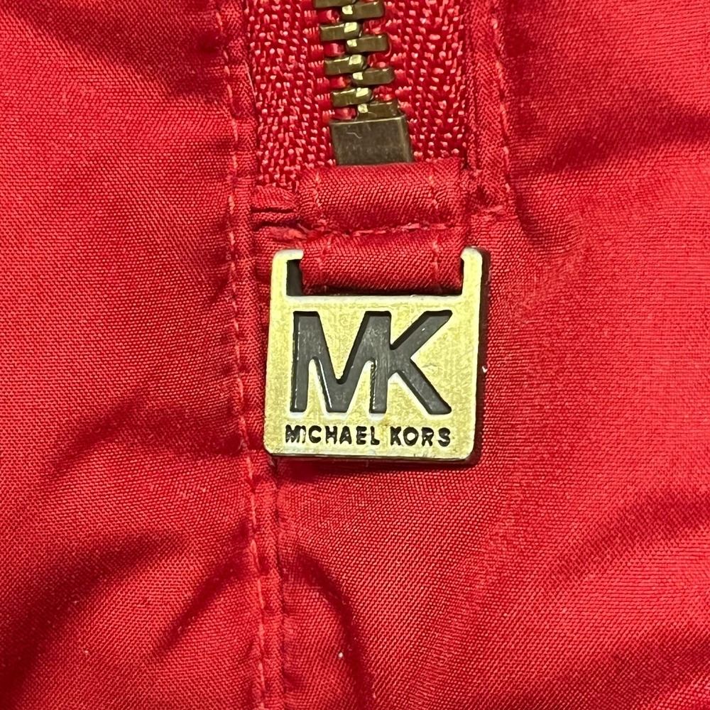 Michael Kors Womens S Quilted Puffer Vest Detachable Hood Red Down Fill NWOT - Picture 11 of 16